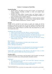 Contemporary Penal Policy