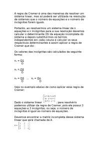 Regra de Cramer: Resolvendo Sistemas Lineares