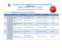 Python Programming Workshop for Engineering Students: Schedule and Instructors