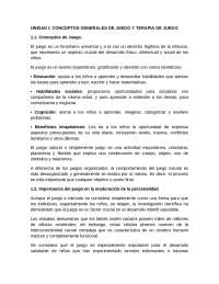 Resuemen unidades terapia de juego
