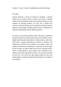 Desafios e Possibilidades do Estágio em Ensino de Ciências