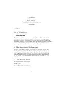 Math and programming algorithms - Docsity