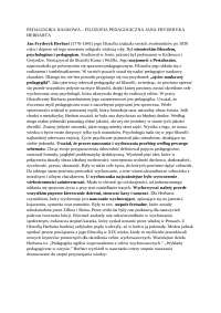 Pedagogika naukowa - filozofia pedagogiczna Jana Fryderyka Herbarta
