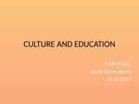 Culture and Education: A Comprehensive Portfolio by Laura Torres Benet