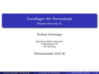 Vorlesungsfolien Medieninformatik:Grundlagen der Stereoskopie