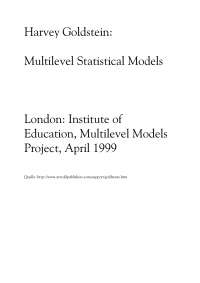 Multilevel statistical models - Book