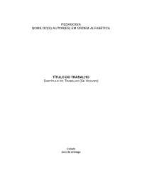 Modelo de Trabalho Unopar - Docsity