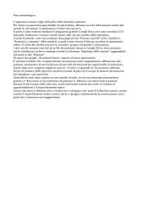 ESEMPIO DI NOTA METODOLOGICA