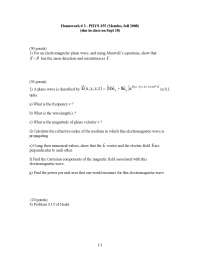 Physics & Astronomy Homework #2: electromagnetic fields | PHYS 355