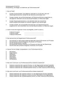 Modulprüfung „Grundlagen und Methoden der Politikwissenschaft“