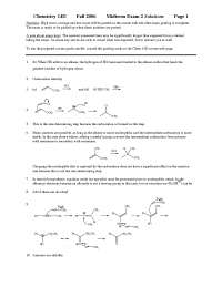 Organic Chemistry: Solutions to Midterm Exam 2 | CHEM 14D - Docsity