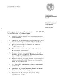 Übungsaufgaben Einführung in die Vergleichende Politikwissenschaft Block1