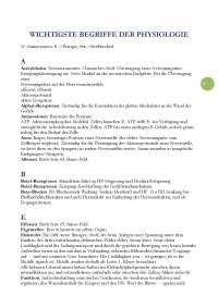 Wichtigsten Begriffe der Physiologie
