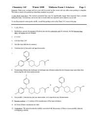 Organic Chemistry Midterm Exam 1 with Solved Questions | Winter 2008 ...
