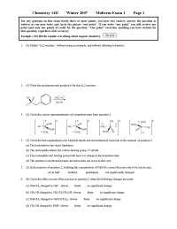 Organic Chemistry: Solved Midterm Exam 1 | Winter 2007 | CHEM 14D - Docsity