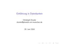 Vorlesungsfolien Einführung in Datenbanken