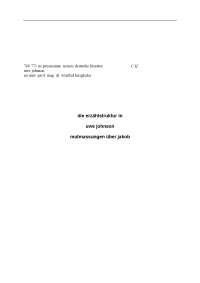 Die Erzählstruktur in Uwe Johnson Mutmassungen über Jakob