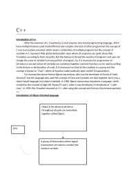 Object oriented Language - Docsity