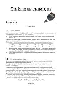 Cinétique Chimique: Exercices et Applications