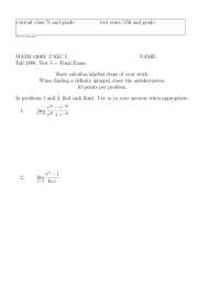 Analytic Geometry & Calculus I Final Exam: 15 Questions to Solve | MATH 12002
