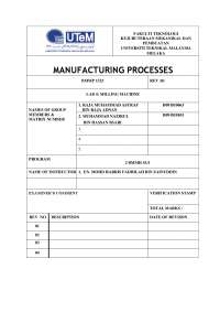 Report of manufacturing process - Docsity
