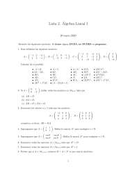 Ejercicios de Álgebra Lineal I: Lista 2