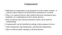 lag compensatory for linear and Digital control system