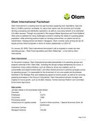 Factsheet Agriculture Olam