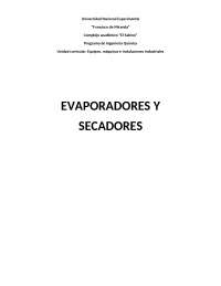 Evaporadores y secadores