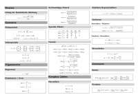 Formelsammlung Mathe I+II ETHZ