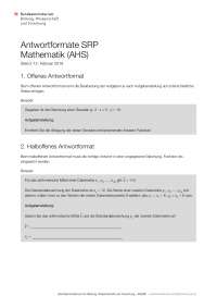 Antwortformate SRP Mathematik (AHS) | Antonkriegergasse