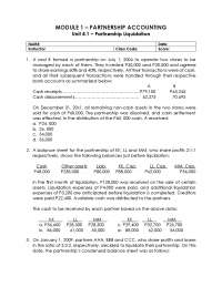 Partnership Liquidation: Accounting Exercises and Problems