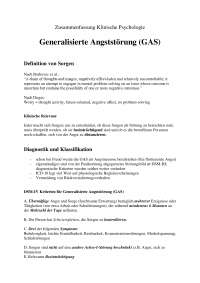 Zusammenfassung Klinische Psychologie:Generalisierte Angststörung (GAS)