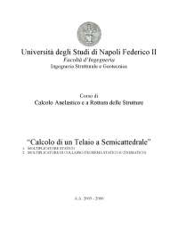 Calcolo di un Telaio a Semicattedrale - Calcolo Anelastico e a Rottura delle Strutture