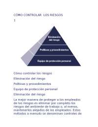 Control de riesgos en el trabajo - Docsity