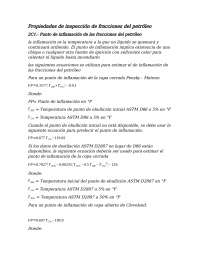 Propiedades de inspección de fracciones del petróleo