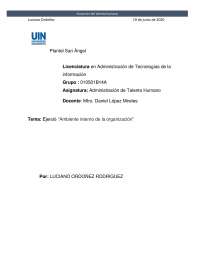 Ambiente interno de la organización
