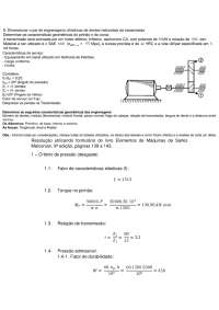 Dimensionamento de engrenagem cilíndrica de dentes helicoidais