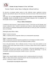 Como fazer uma boa redação dissertativa