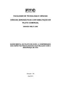 Saúde Mental do Piloto de Avião