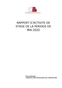 rapport d’activité de stage