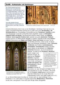 Arbeitsblatt zu der Gotik - Kathedralen mit Spitzbogen