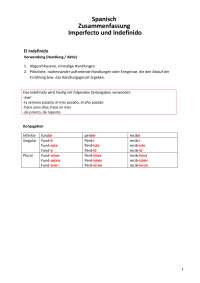 Zusammenfassung Spanisch Abitur - Imperfecto und Indefinido