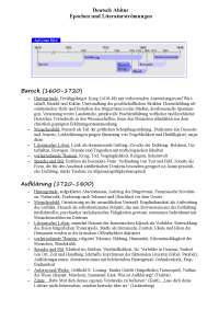 Epochen und Literaturströmungen - Abitur Deutsch