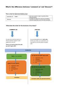 Comment on vs. discuss - Schema Abi Englisch