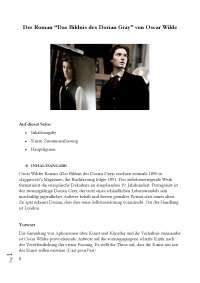 Überblick über “Das Bildnis des Dorian Gray” von Oscar Wilde