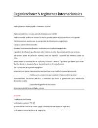 organizaciones y regimenes internacionales