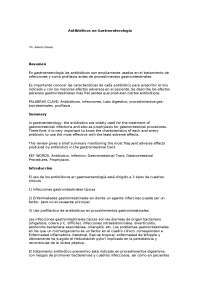 ANTIBIOTICOS EN GASTROENTEROLOGIA