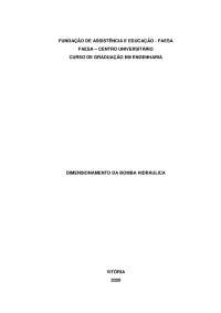 Dimensionamento bomba hidráulica