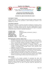 Syllabus: Good Manners Right Conduct
